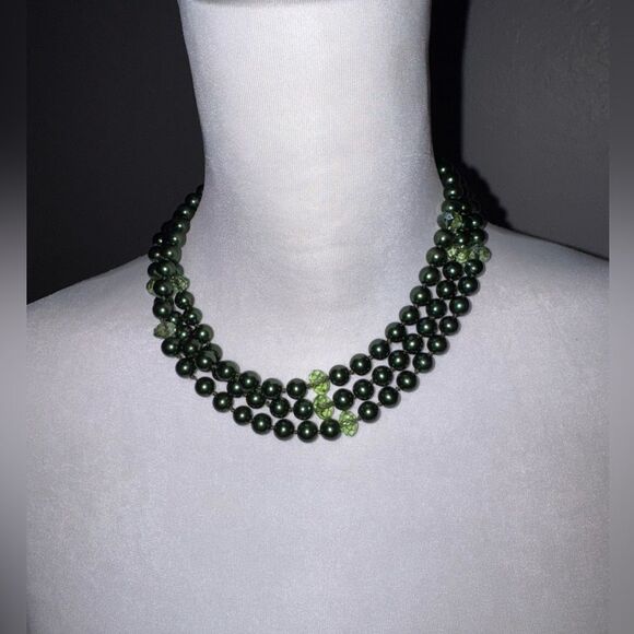 Gorgeous green pearl necklace - Picture 5 of 7